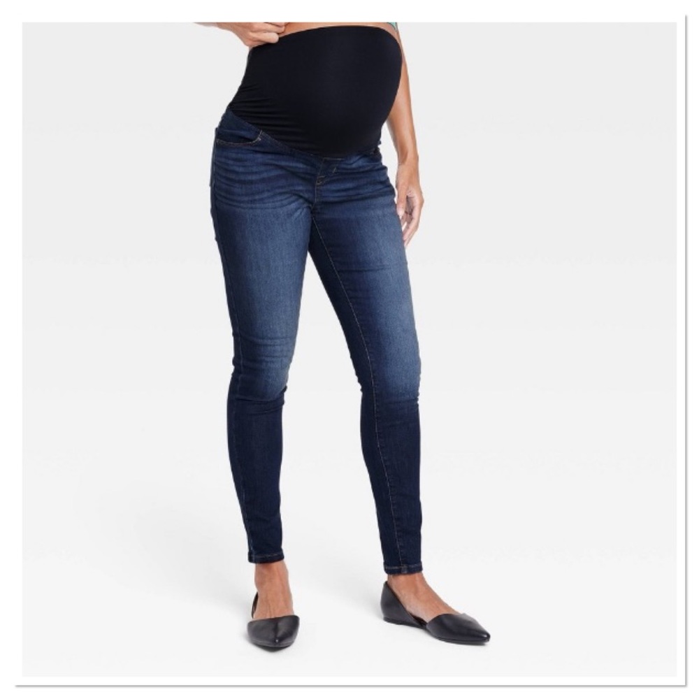 Over The Belly Skinny Maternity Jeans Isabel Maternity by Ingrid & Isabel Blue